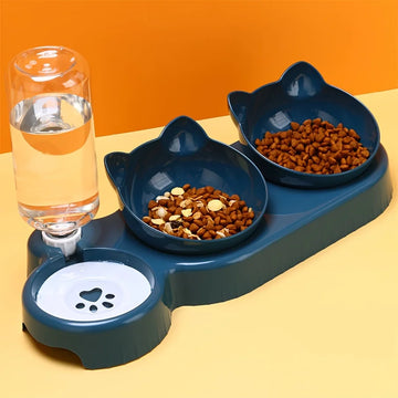 Pet Bowls with Water Feeder β 3-in-1 Cat Bowl for Food, Water, and Hydration