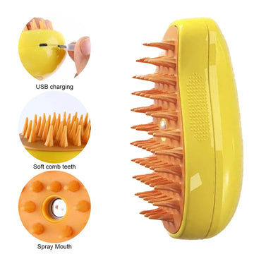 Electric Pet Grooming Brush with Spray β Hair Removal for Cats & Dogs