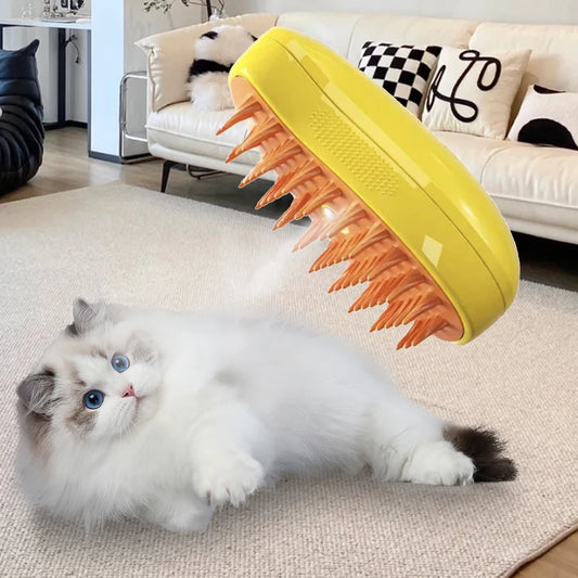 Electric Pet Grooming Brush with Spray – Hair Removal for Cats & Dogs