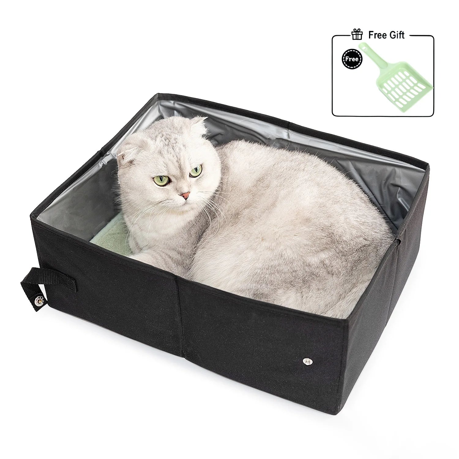 Portable Cat Litter Box – Foldable, Leak-Proof & Travel Friendly