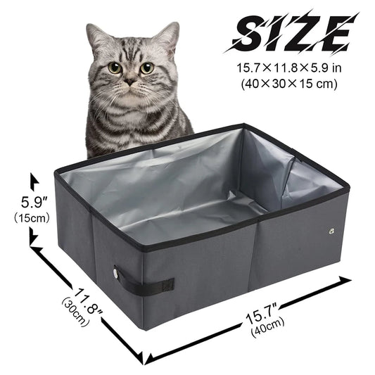 Portable Cat Litter Box – Foldable, Leak-Proof & Travel Friendly